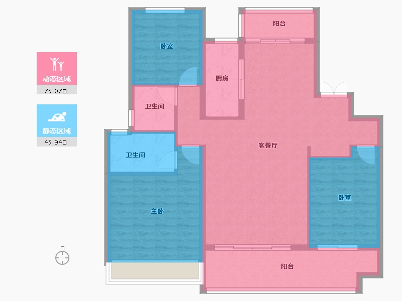 山东省-临沂市-沂州樾府-110.08-户型库-动静分区