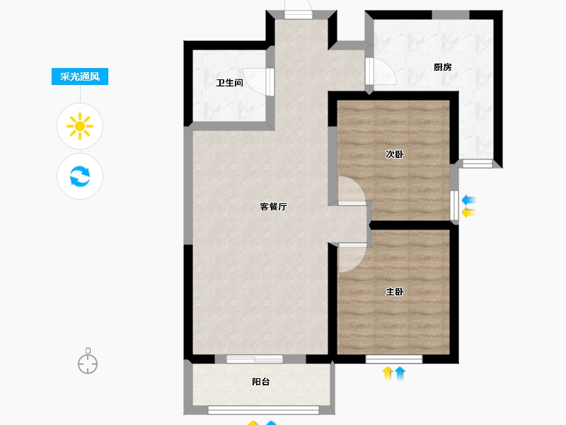 河北省-石家庄市-新兴熙园-72.77-户型库-采光通风