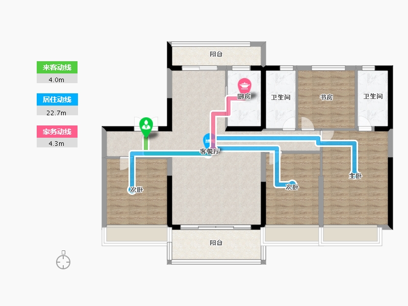 陕西省-西安市-西安碧桂园香湖湾1号-115.99-户型库-动静线