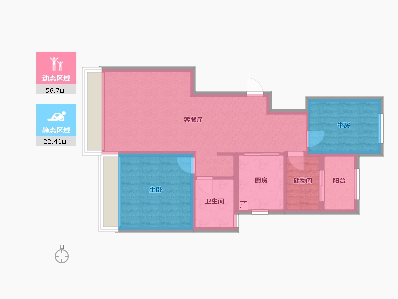 黑龙江省-哈尔滨市-融创公园壹号-83.00-户型库-动静分区