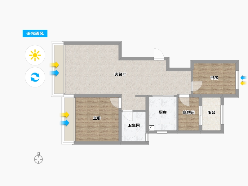 黑龙江省-哈尔滨市-融创公园壹号-83.00-户型库-采光通风