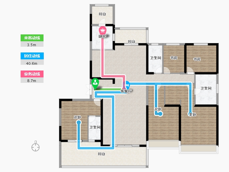 陕西省-西安市-西安碧桂园香湖湾1号-225.47-户型库-动静线