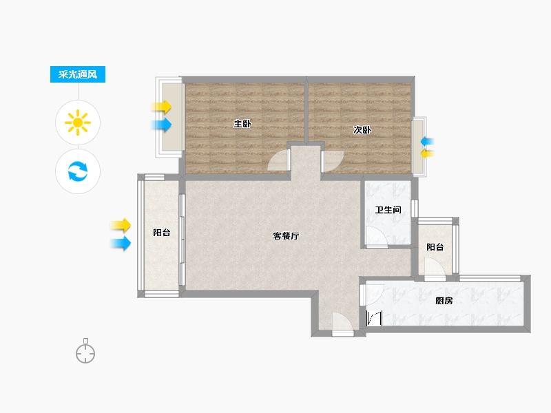 四川省-遂宁市-碧水新城-80.00-户型库-采光通风