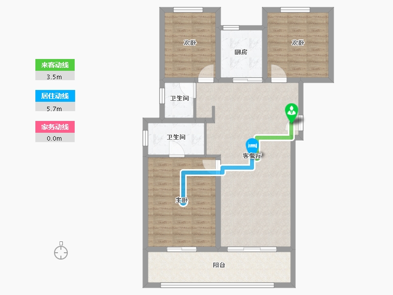 陕西省-西安市-中南·上悦城四期東沣-95.36-户型库-动静线