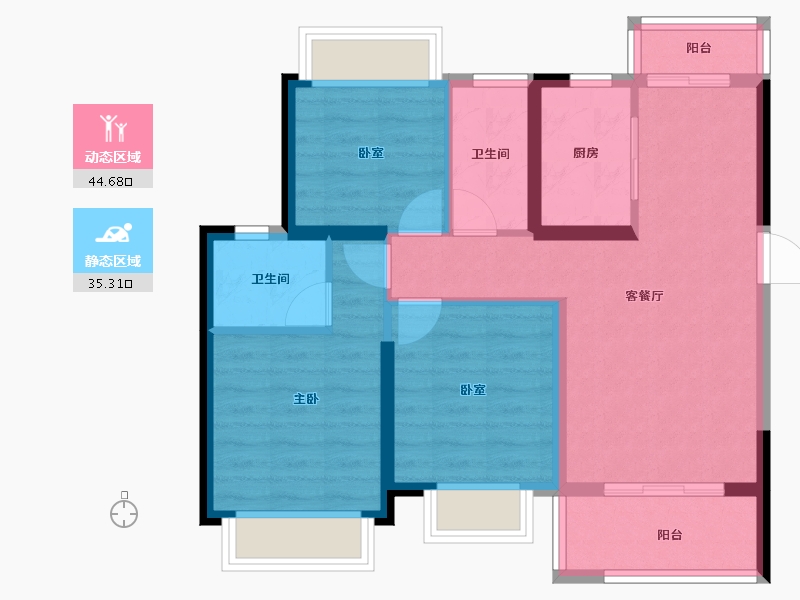 湖北省-武汉市-锦绣江城-70.74-户型库-动静分区