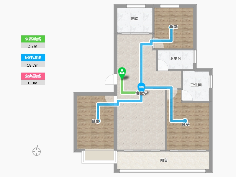 浙江省-宁波市-绿城·云栖桃花源-86.61-户型库-动静线