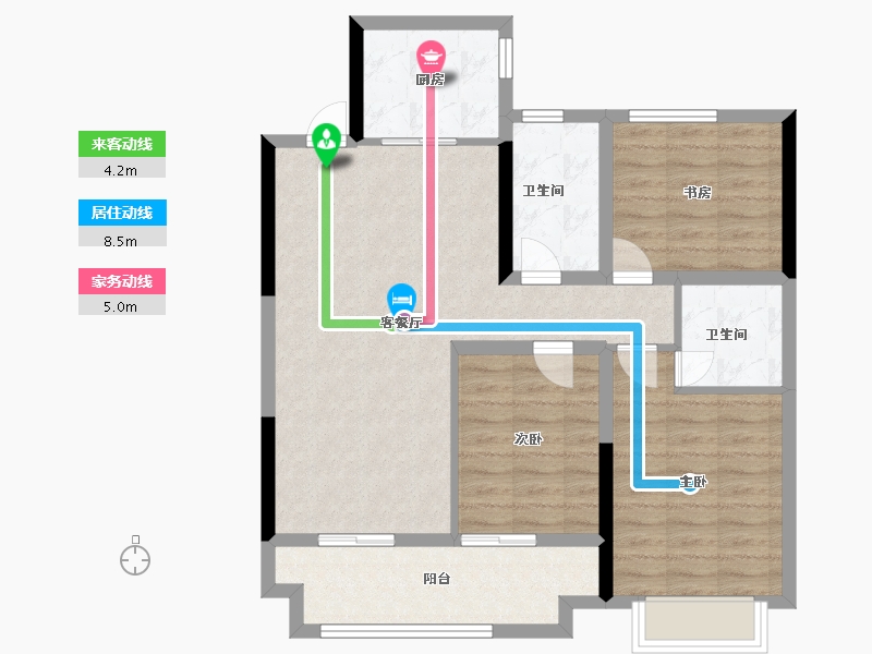 山东省-潍坊市-万特公馆-88.00-户型库-动静线