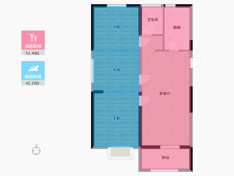 山东省-泰安市-龙泉书院-85.00-户型库-动静分区