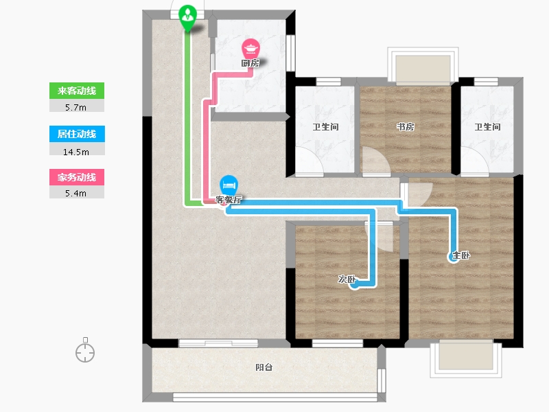 湖北省-武汉市-中建铂公馆-81.50-户型库-动静线