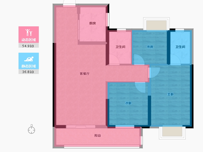 湖北省-武汉市-中建铂公馆-81.50-户型库-动静分区