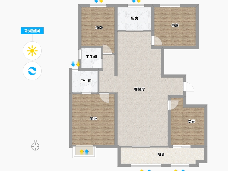 山东省-潍坊市-天泰府-115.99-户型库-采光通风