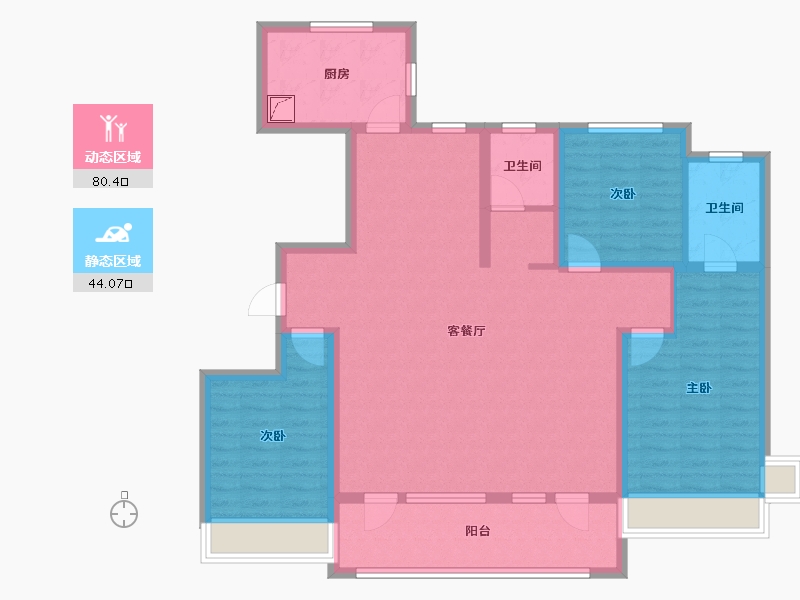 山东省-东营市-翡翠澜庭-145.00-户型库-动静分区