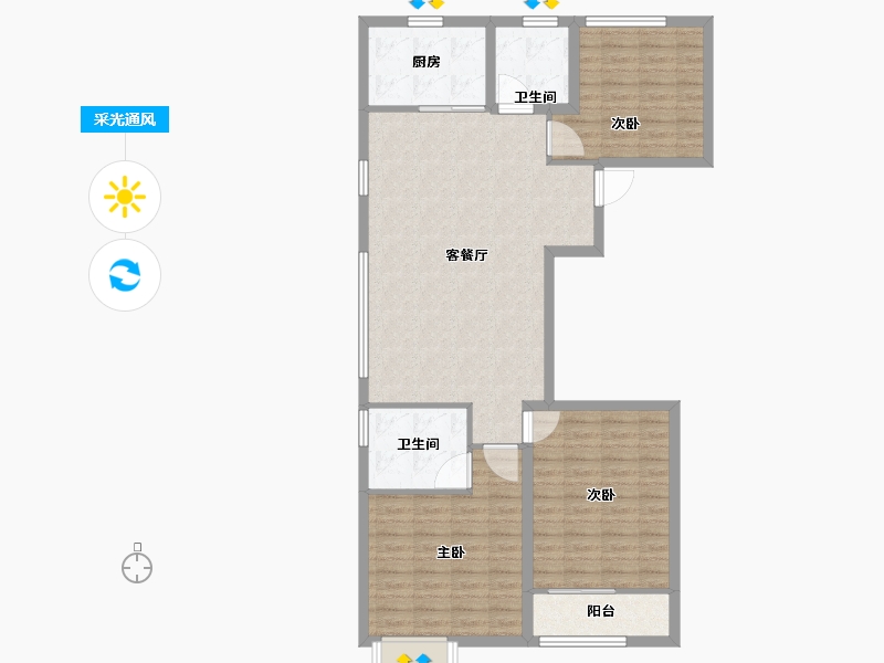 山东省-潍坊市-天泰府-100.00-户型库-采光通风