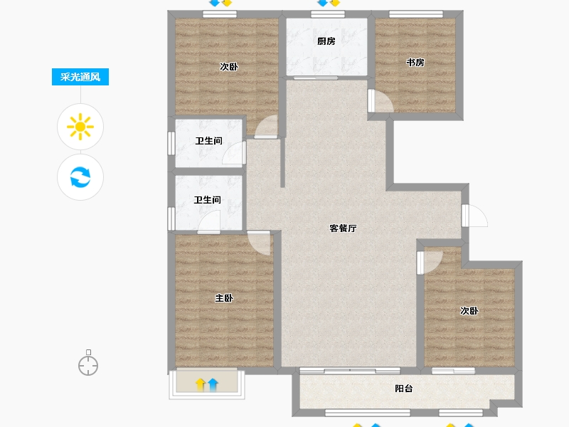 山东省-潍坊市-天泰府-116.81-户型库-采光通风