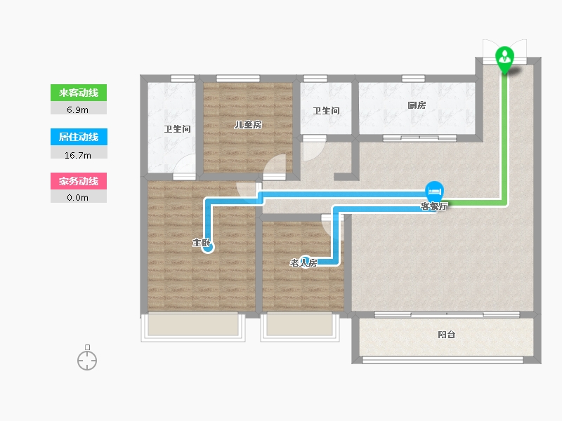 陕西省-西安市-旭辉·国宸府-114.40-户型库-动静线