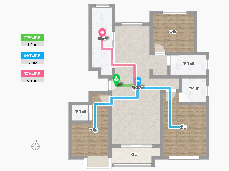 山东省-东营市-众成璟园-106.03-户型库-动静线