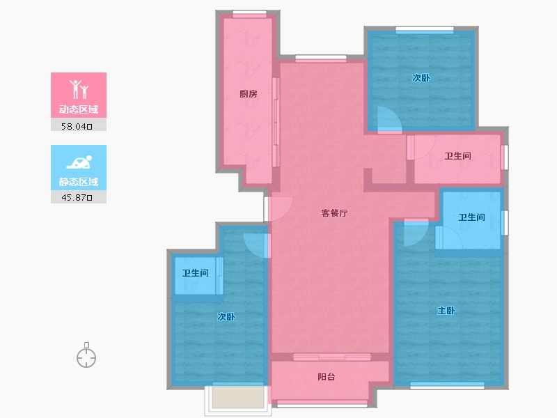 山东省-东营市-众成璟园-106.03-户型库-动静分区