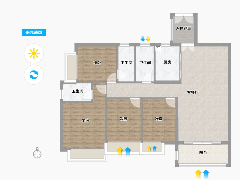 广东省-广州市-新濠天地-114.00-户型库-采光通风