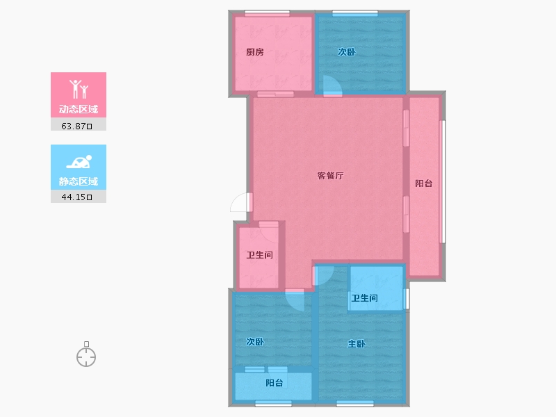 山东省-潍坊市-万特公馆-96.00-户型库-动静分区