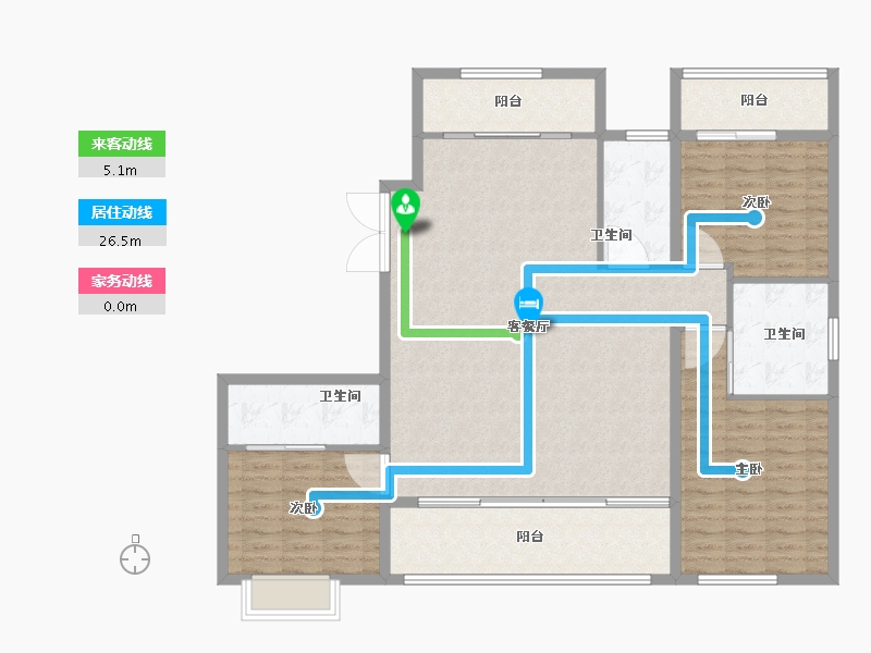 陕西省-西安市-天朗·熙湖-132.61-户型库-动静线