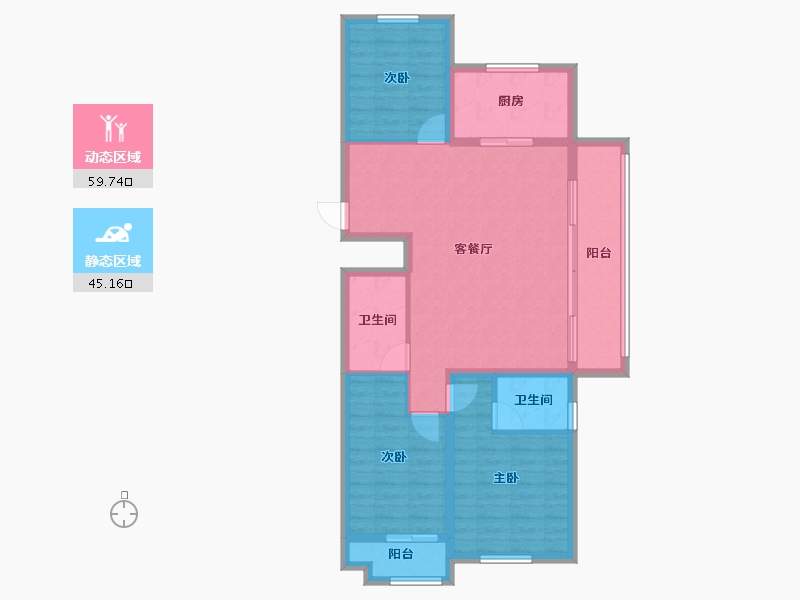 山东省-潍坊市-万特公馆-94.42-户型库-动静分区