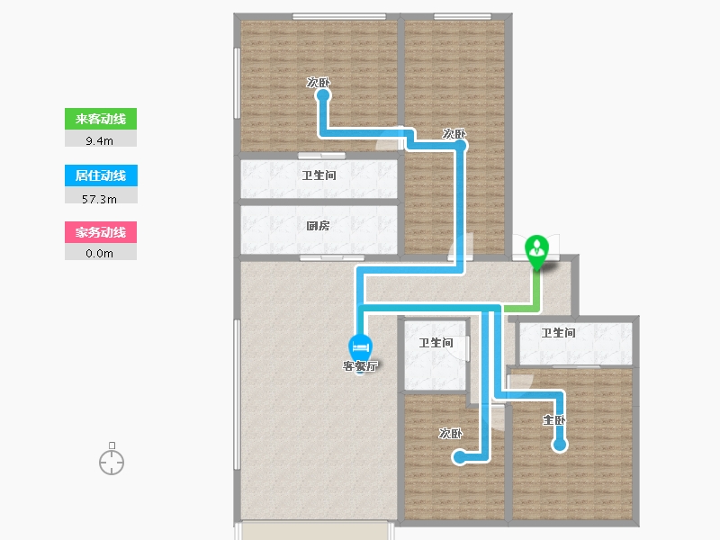 陕西省-西安市-恒志云都-198.40-户型库-动静线