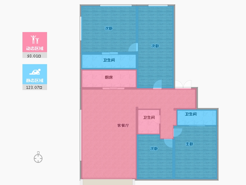 陕西省-西安市-恒志云都-198.40-户型库-动静分区