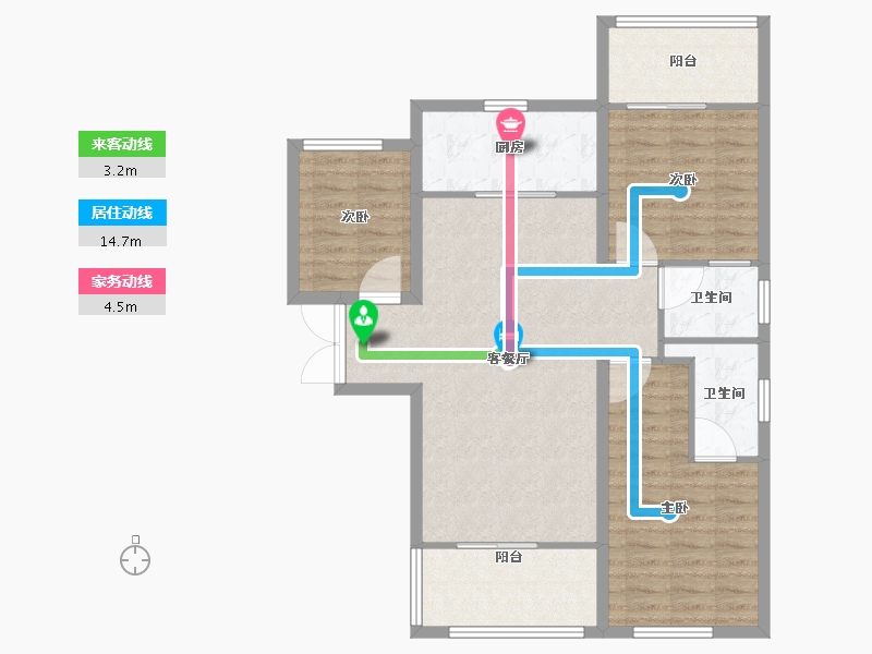 陕西省-西安市-天朗·熙湖-95.20-户型库-动静线