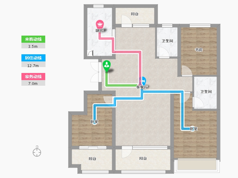 山东省-潍坊市-恒信浞河公馆-101.01-户型库-动静线