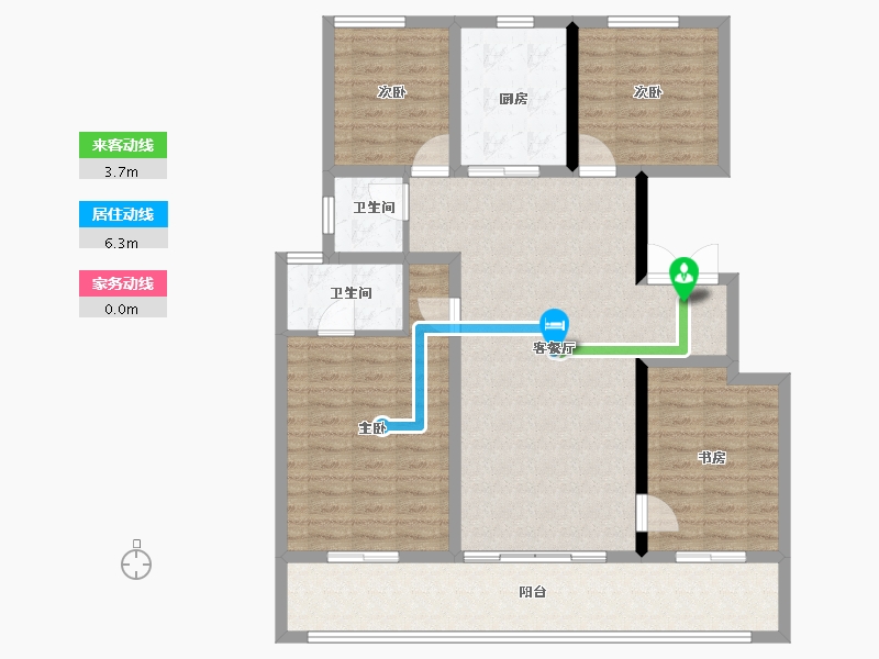 陕西省-西安市-中南·上悦城四期東沣-113.60-户型库-动静线