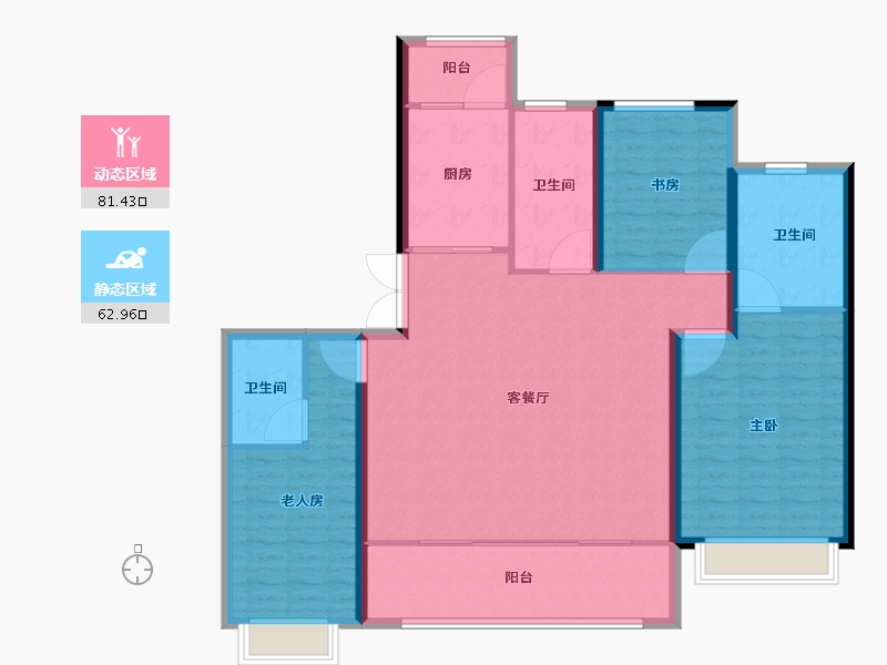 陕西省-西安市-中国铁建西派国际-132.01-户型库-动静分区