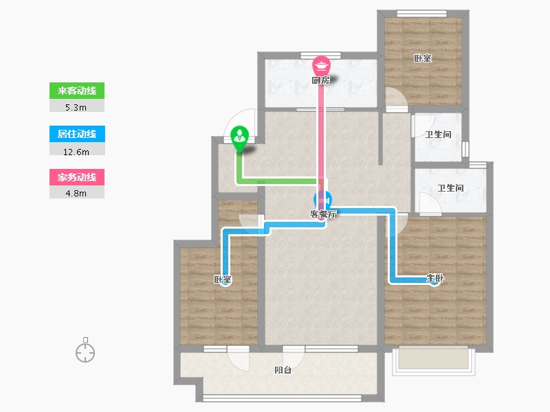 山东省-烟台市-璞樾园著-108.00-户型库-动静线