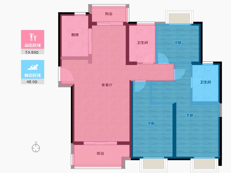 湖北省-武汉市-中建铂公馆-102.42-户型库-动静分区