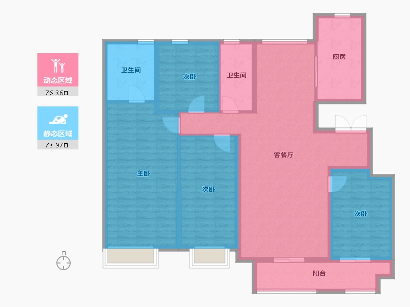 山东省-潍坊市-天泰府-136.10-户型库-动静分区