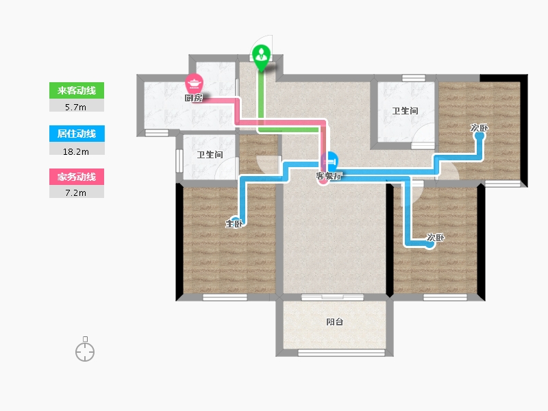 陕西省-西安市-天朗·熙湖-87.20-户型库-动静线