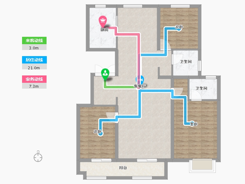 山东省-潍坊市-天泰府-108.80-户型库-动静线