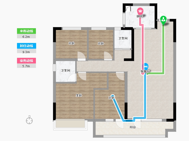 山东省-烟台市-碧桂园-112.00-户型库-动静线