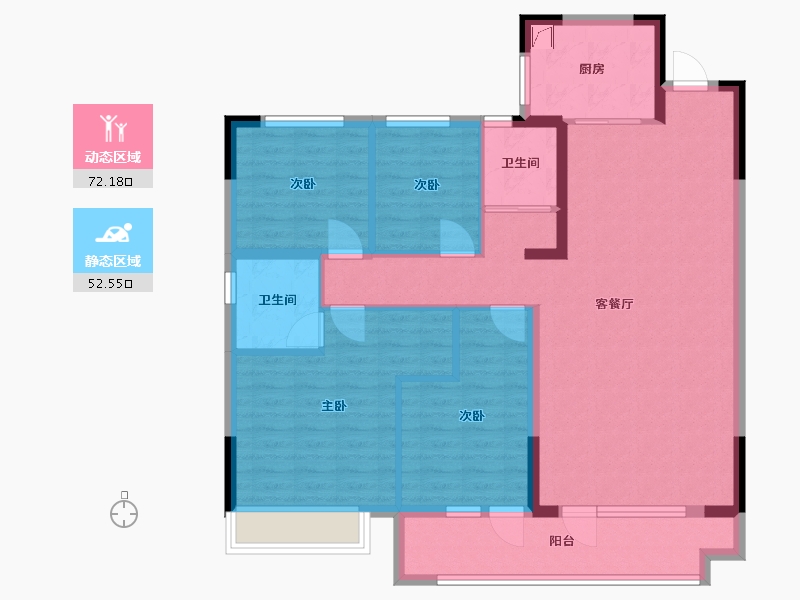 山东省-烟台市-碧桂园-112.00-户型库-动静分区