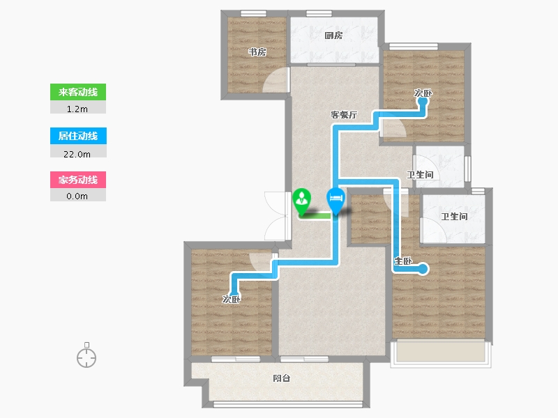 陕西省-西安市-中南·上悦城四期東沣-106.41-户型库-动静线