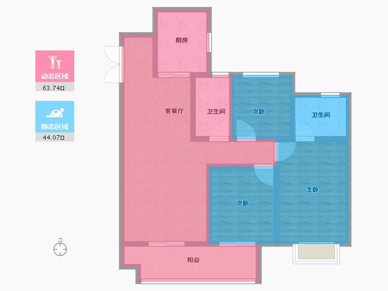 陕西省-西安市-国樾府-96.01-户型库-动静分区