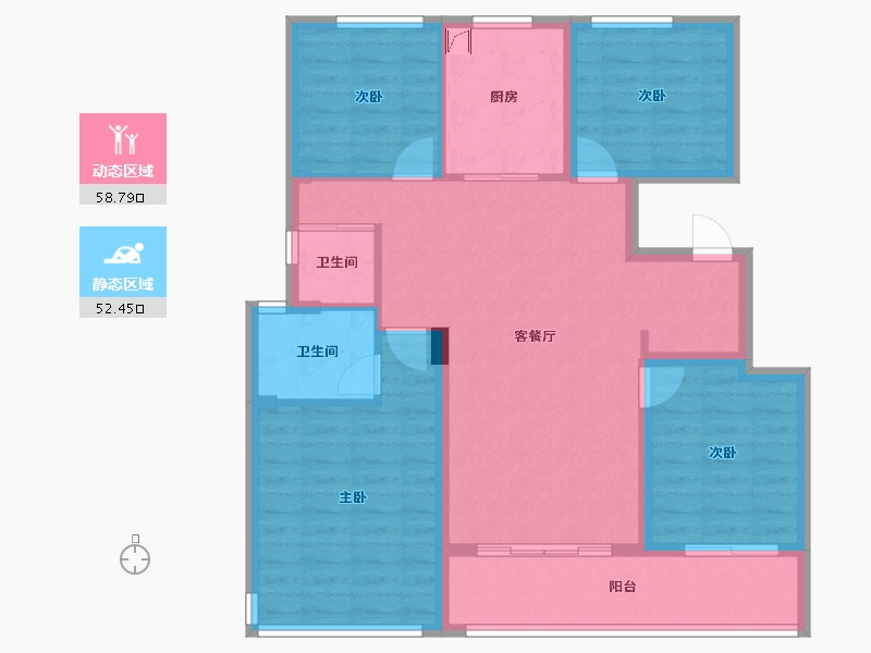 浙江省-温州市-桃园壹号院-99.00-户型库-动静分区