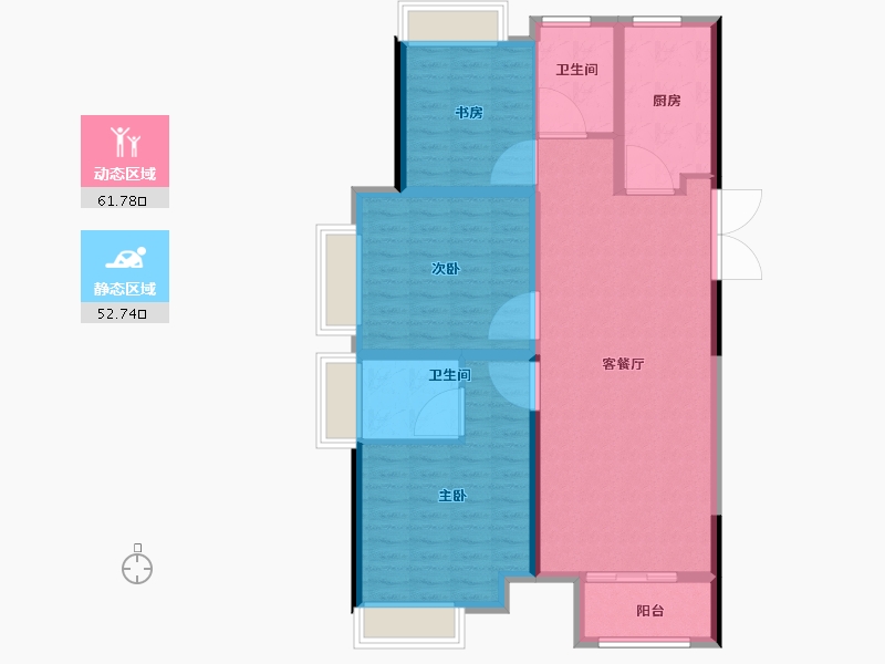 陕西省-西安市-白桦林溪-104.00-户型库-动静分区