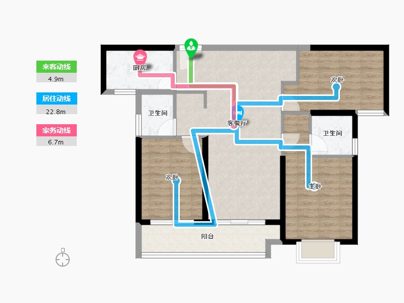 湖北省-武汉市-中建铂公馆-87.27-户型库-动静线