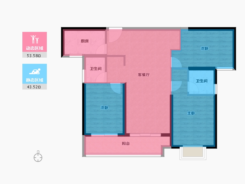 湖北省-武汉市-中建铂公馆-87.27-户型库-动静分区