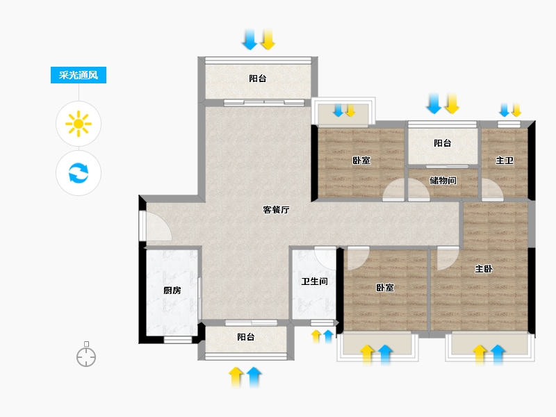 广东省-佛山市-高明钧明城-97.91-户型库-采光通风