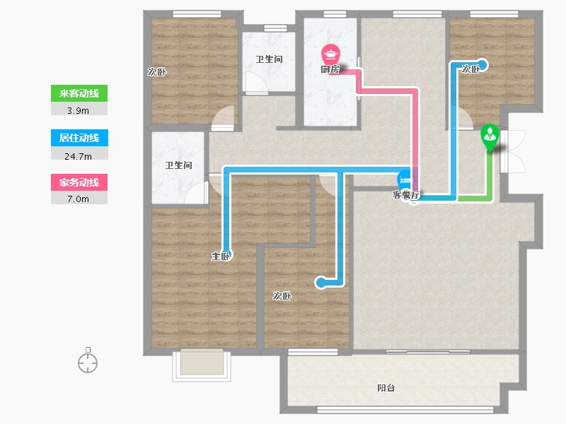 山东省-潍坊市-邦泰郡王府东郡-133.60-户型库-动静线