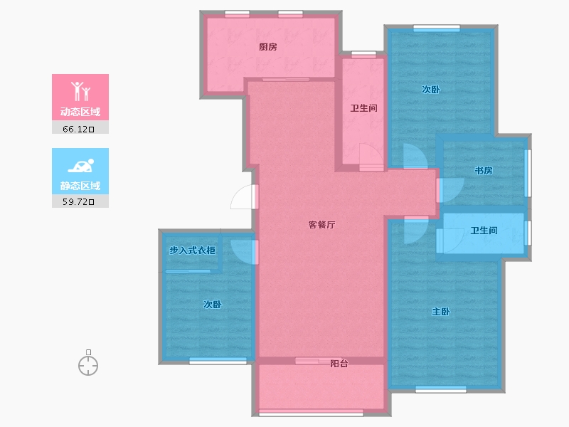 山东省-潍坊市-歌尔绿城-111.82-户型库-动静分区