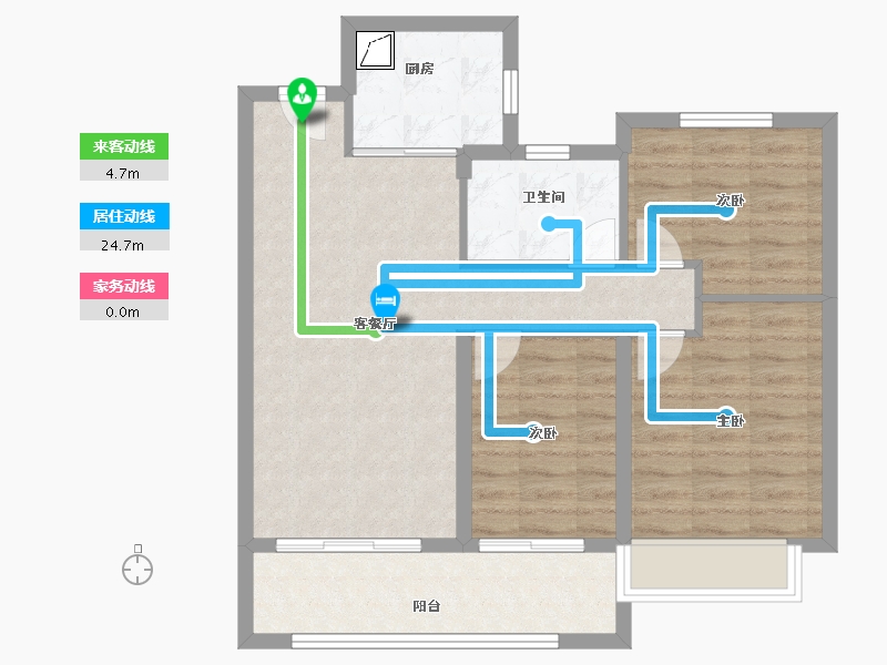 江苏省-无锡市-玫瑰公馆-76.15-户型库-动静线