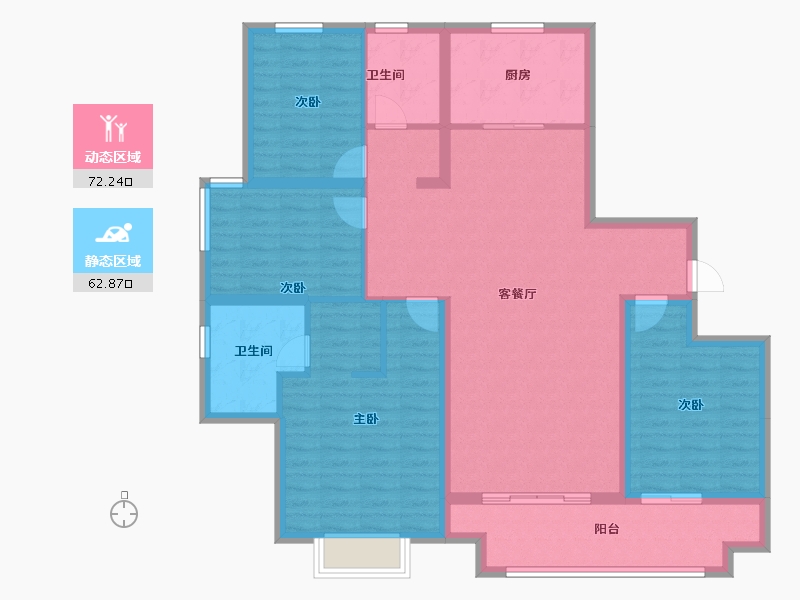 山东省-潍坊市-歌尔绿城-121.60-户型库-动静分区