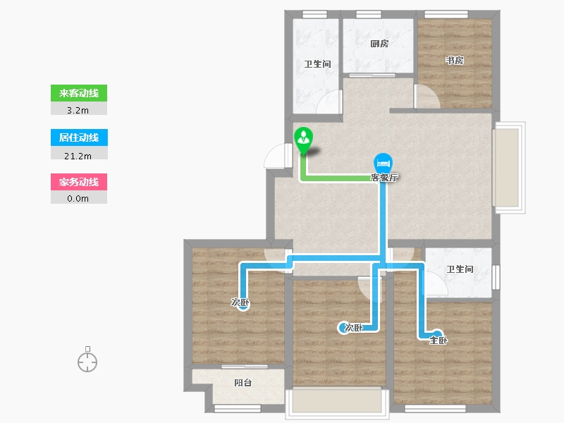 山东省-潍坊市-邦泰郡王府东郡-91.20-户型库-动静线